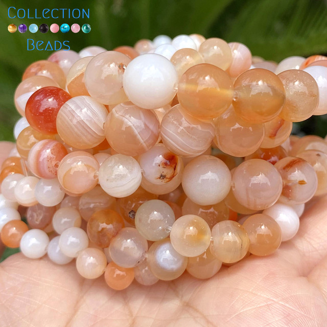 Natural Pink Beads Jewelry Making  Round Pink Natural Stone Beads -  Natural Stone - Aliexpress